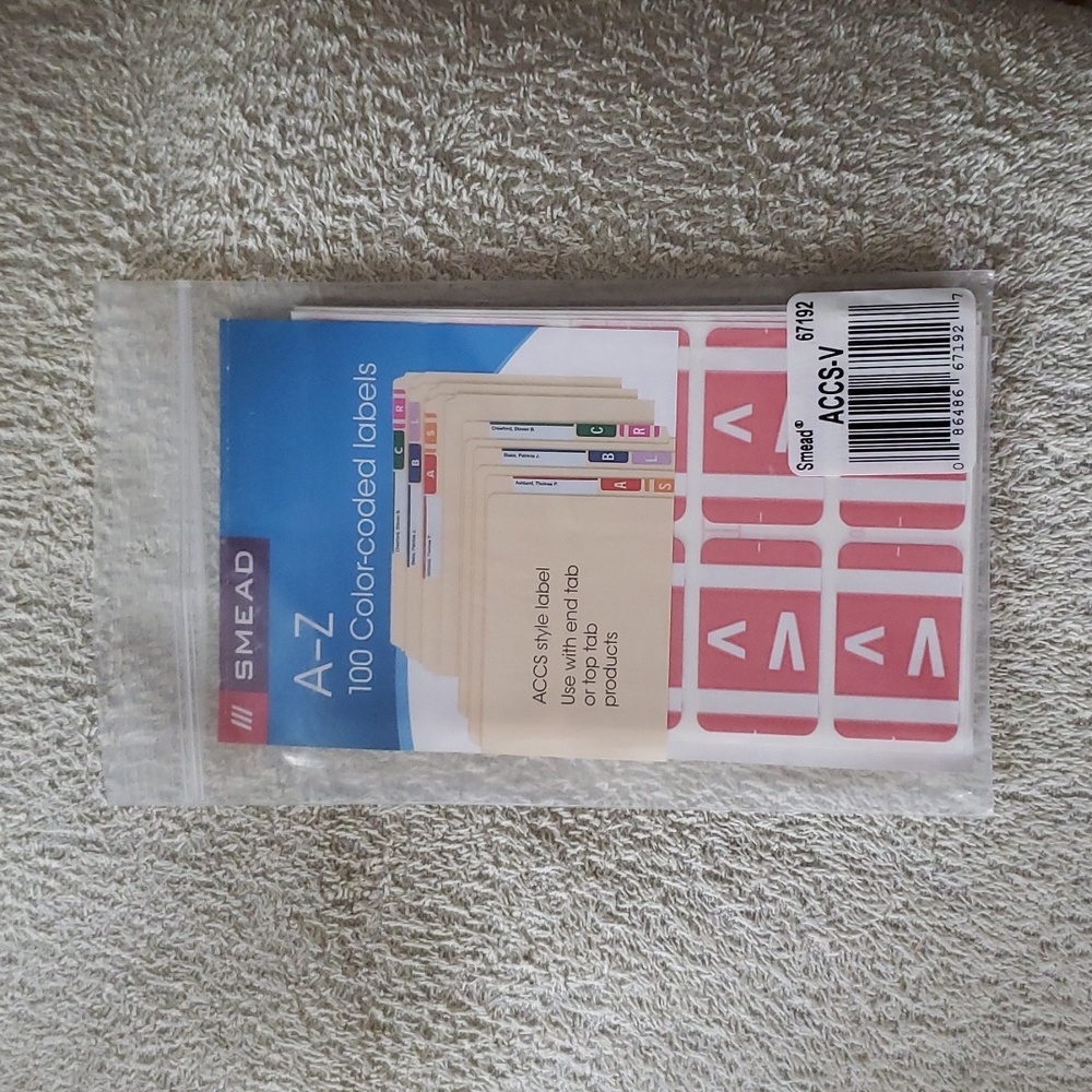 New Smead Color Labels "V"